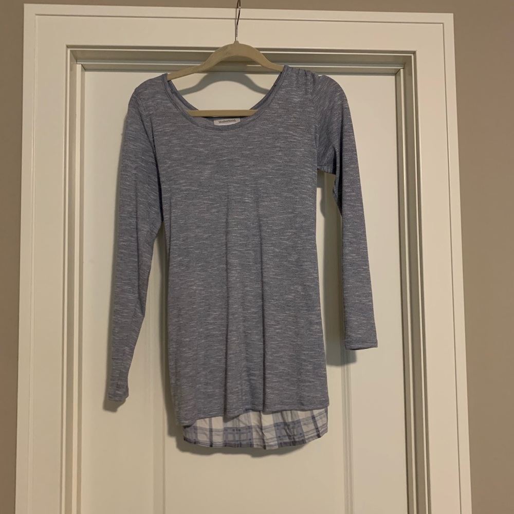 Blue maternity shirt